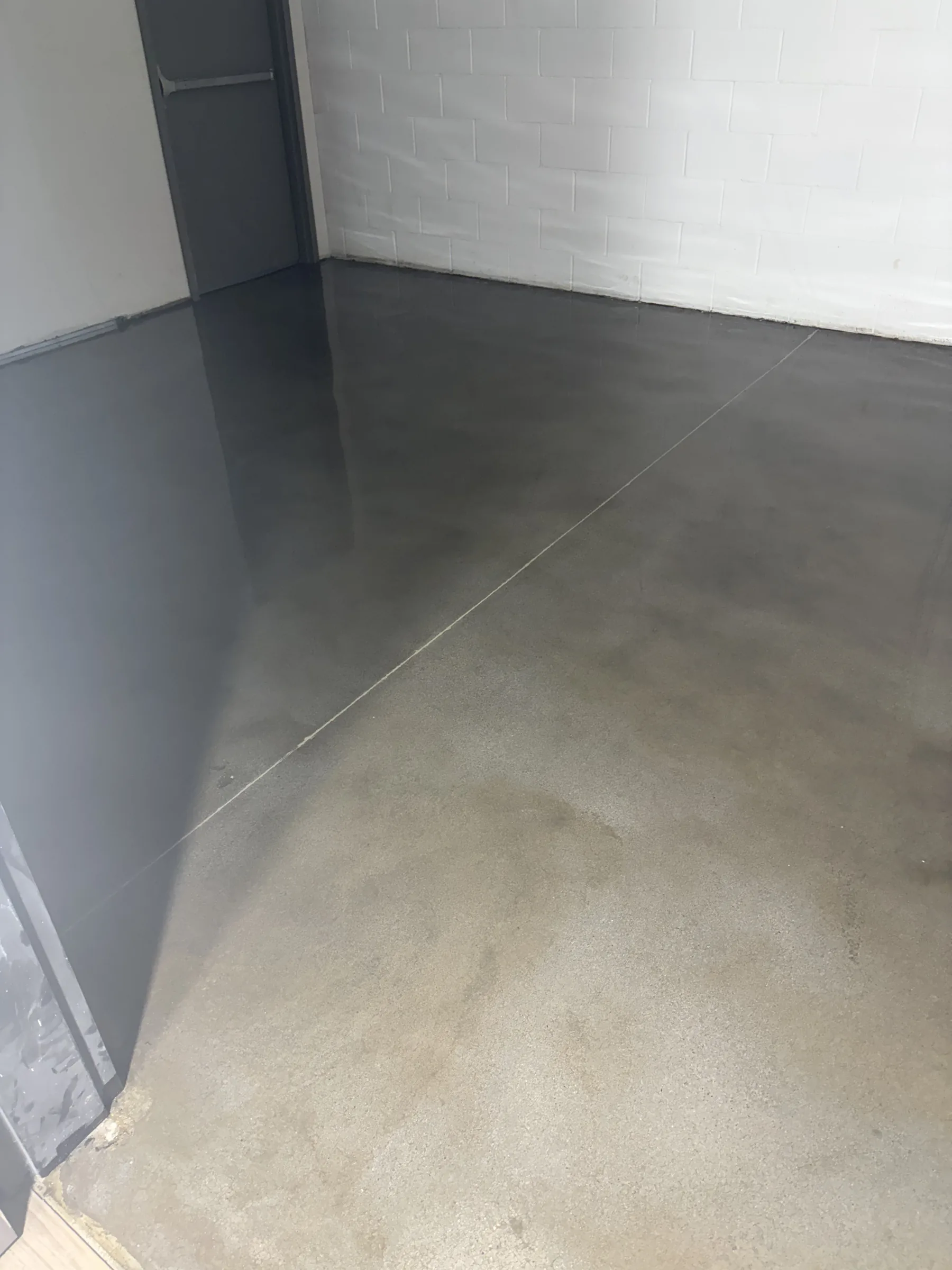 Grind-and-seal concrete floor with a polished finish