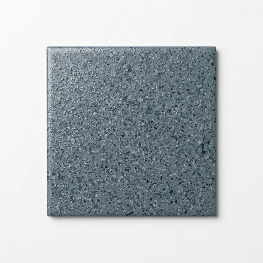 Slate blue-gray polyaspartic coating swatch with cool flake blend