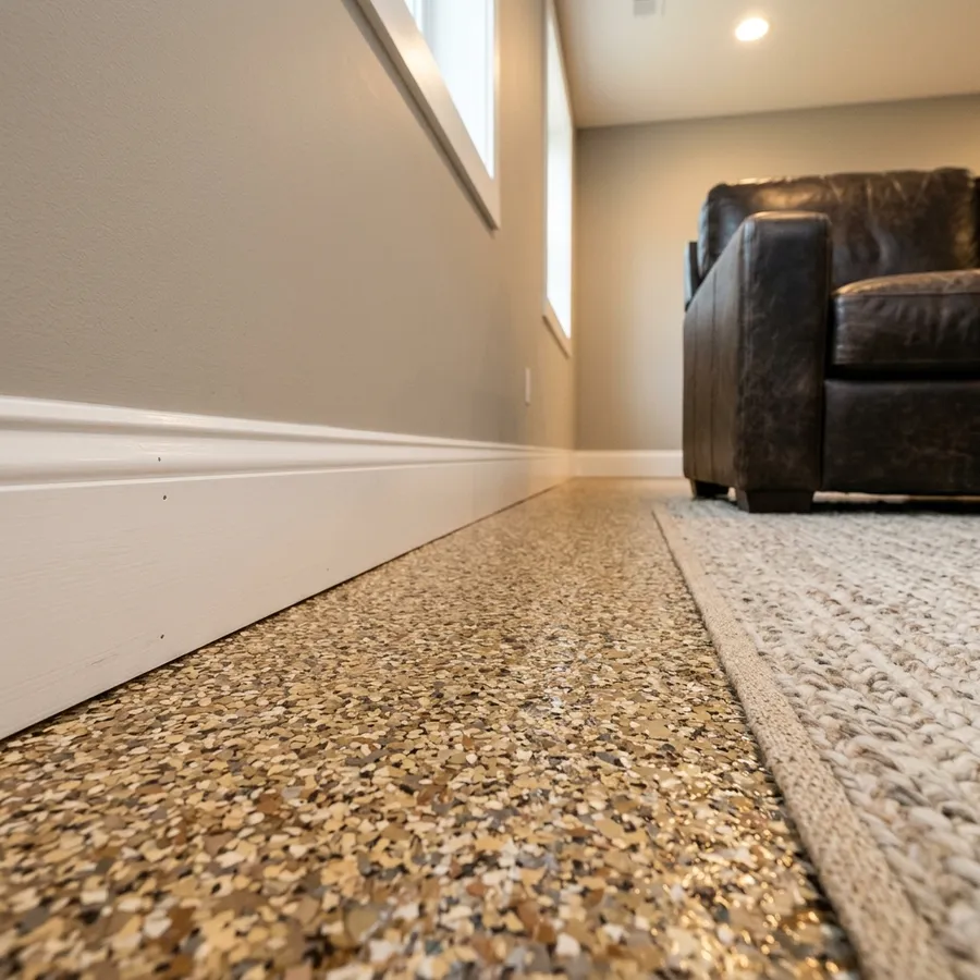 Triumph Concrete Coating Sandstone Basement Floor in Wenonah