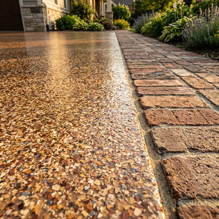Triumph Concrete Coating Earth-Tone Driveway in Haddonfield