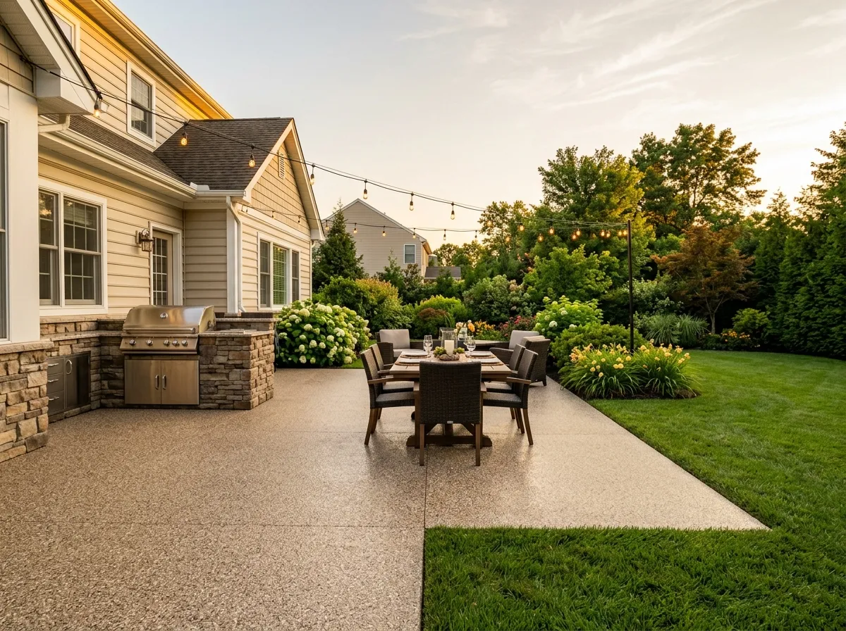 Triumph Concrete Coating Backyard Patio in Medford Lakes