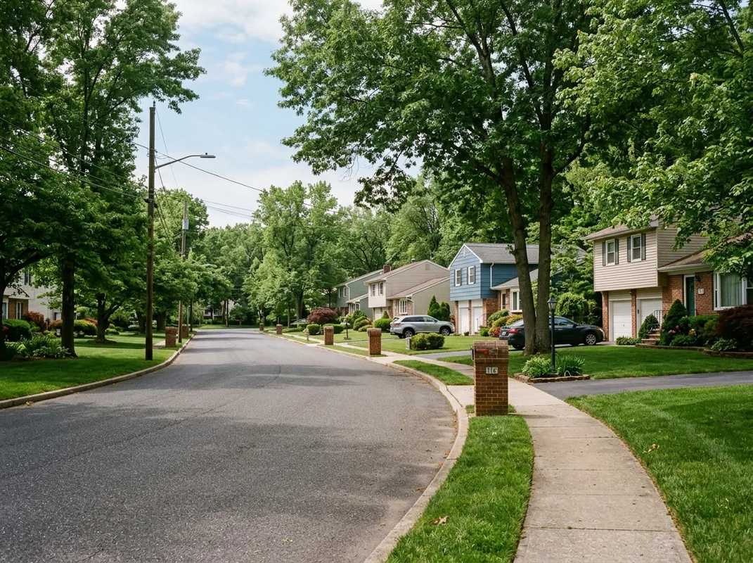 Quiet suburban family street in the Ashland neighborhood of Voorhees Township, NJ