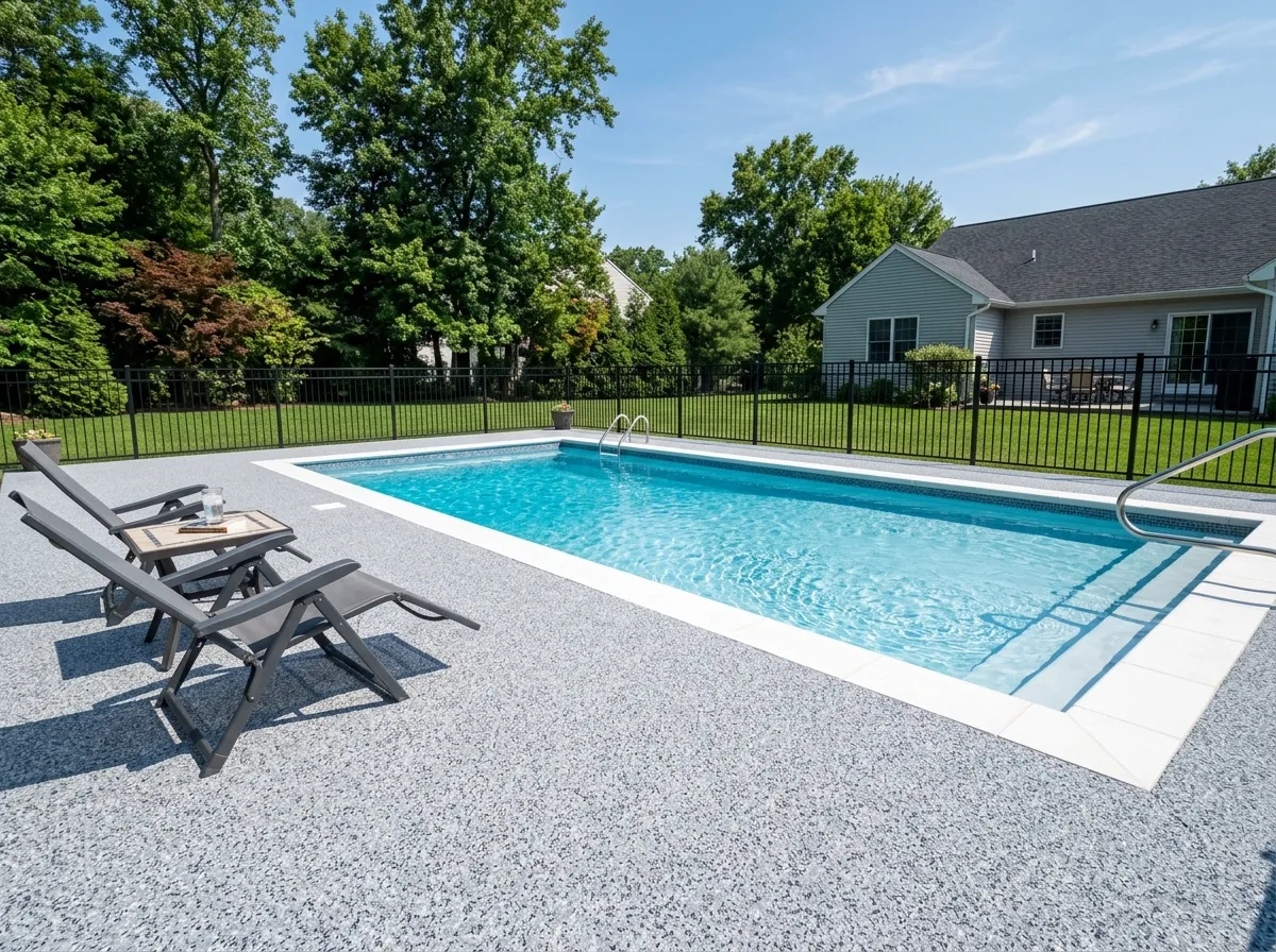 Coated in-ground pool deck in Ashland NJ