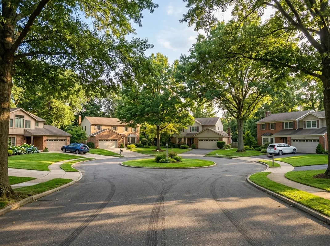 Triumph Concrete Coating Tree-lined residential street in Cherry Hill, NJ with established homes and concrete driveways