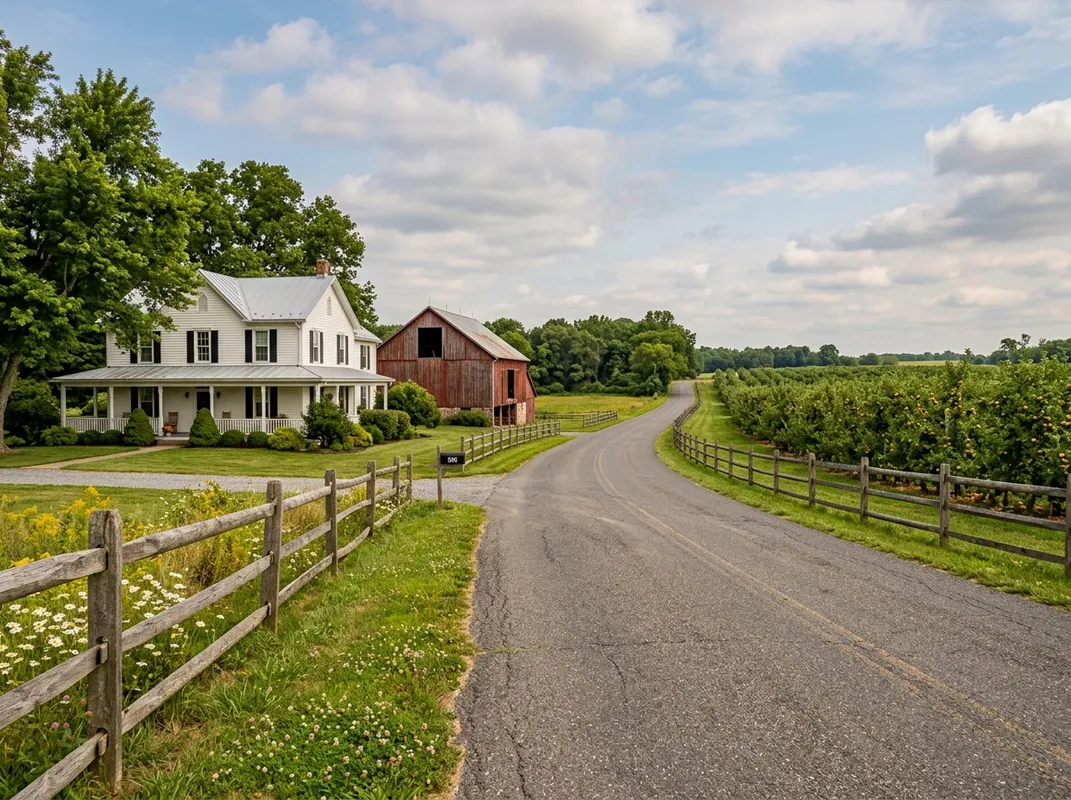 Triumph Concrete Coating Rural farmhouse and orchard road in Mullica Hill, NJ