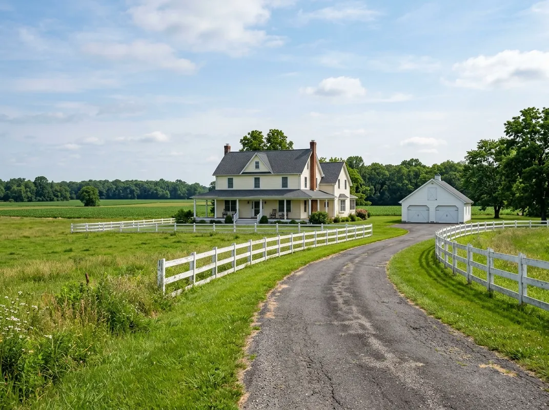 A country-edge residential driveway in Salem County, NJ