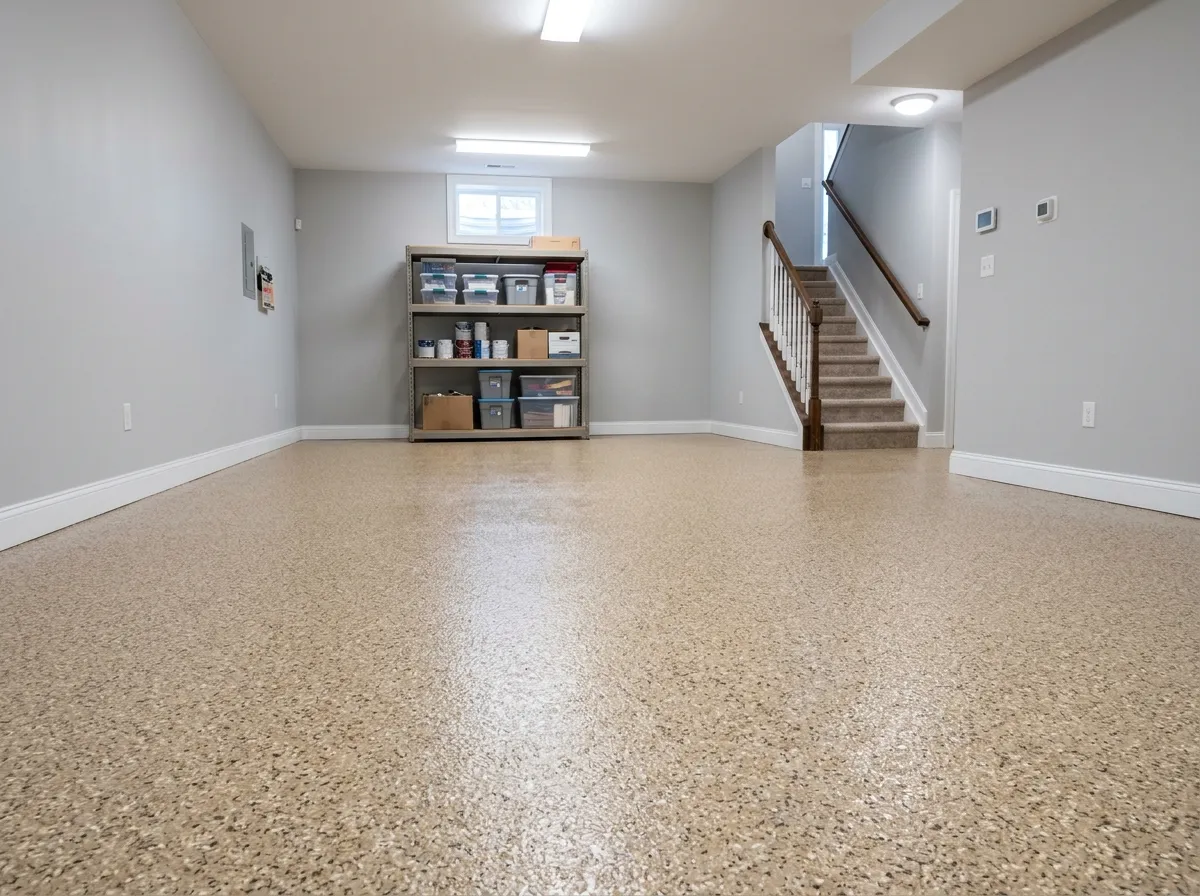 Sealed basement floor coating in Quinton, NJ