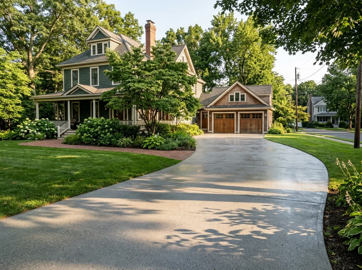 Grind-and-seal driveway beside a Wenonah Victorian